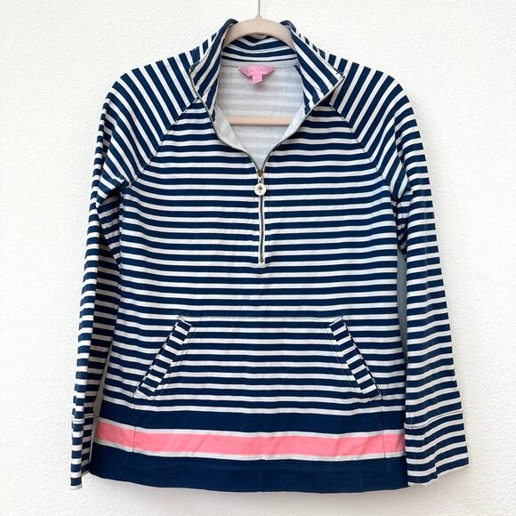 Lilly Pulitzer Tops - Lilly Pulitzer Striped Pullover Half Zip, Size XS